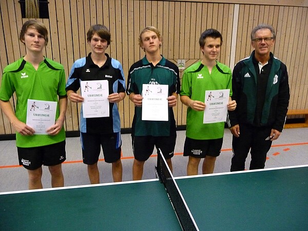 v.l.:Helmut Klüh, Michael Gallhoff, Martin Dotzel, Andreas Unger, KJW Robert Weiß