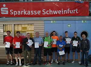 v.l.: A.Rösch, K.Hack, R.Fritz, M.Schmee, G.Berchtold, B.Dietrich, P.Hartig, T.Lommel, M.Schymura und KV A.Glos.