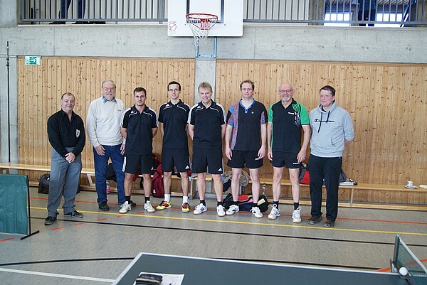 v.l. KV A.Glos, Pokalspielleiter F.Lucas, Räder F., Köhler M., Räder K., Volpert A., Lehrl W. und Zettner W.