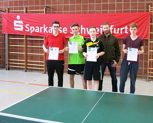 v.l.: M.Schymura, F.Brack, R.Reith, stv.KJW A.Strauß und J.Schmidt