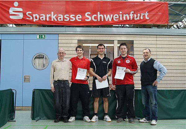 v.l. KFW Willi Fischer, Marcus Kraus, Christian Burkard, Patrick Mothes und KV Alfred Glos